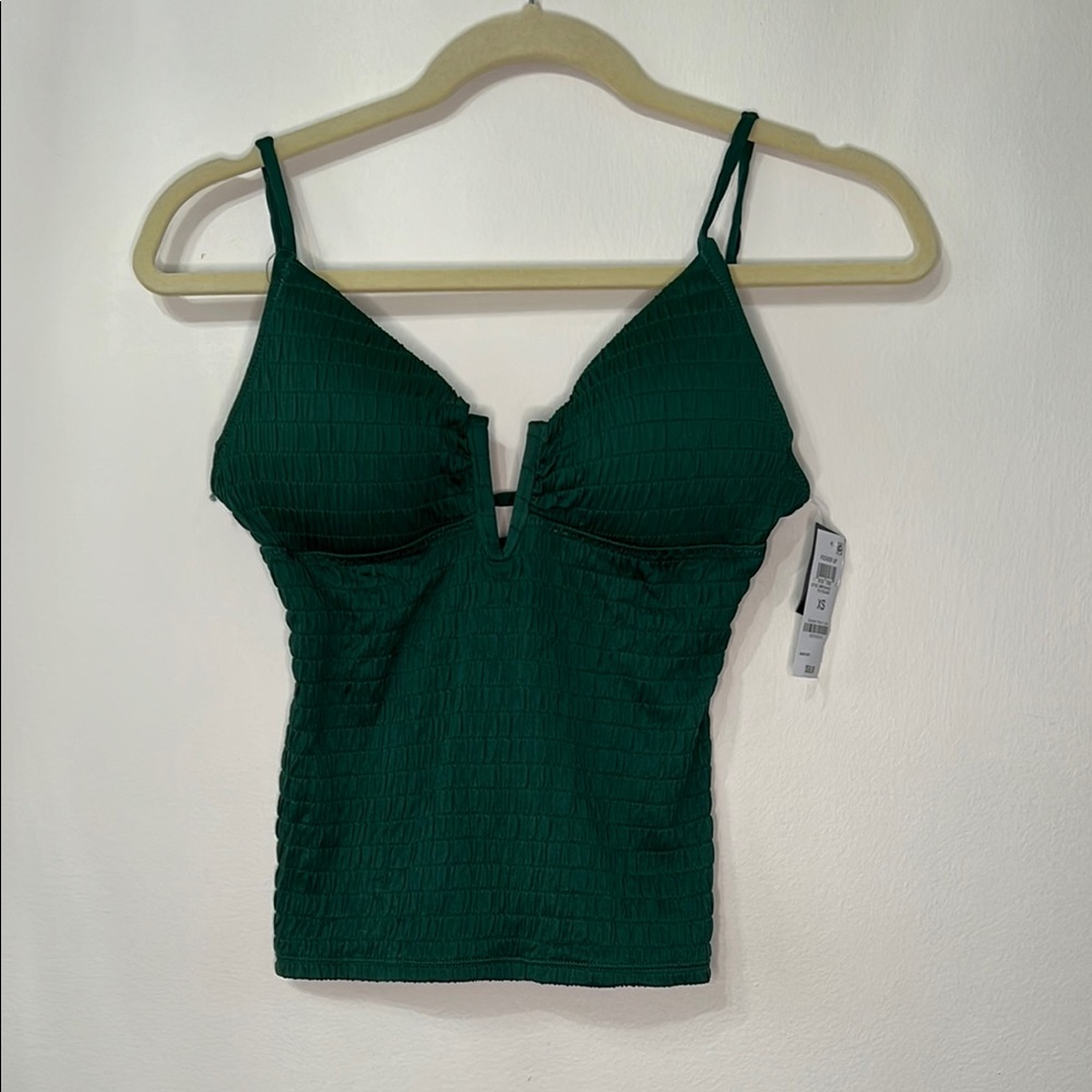 Bar III Pucker Up Green Ribbed Tankini Swimsuit Swimwear Macys